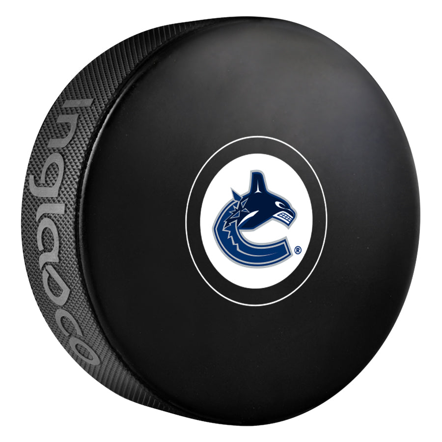 Vancouver Canucks Team Logo Autograph Model Hockey Puck product image 1, provided for visual reference and product detail