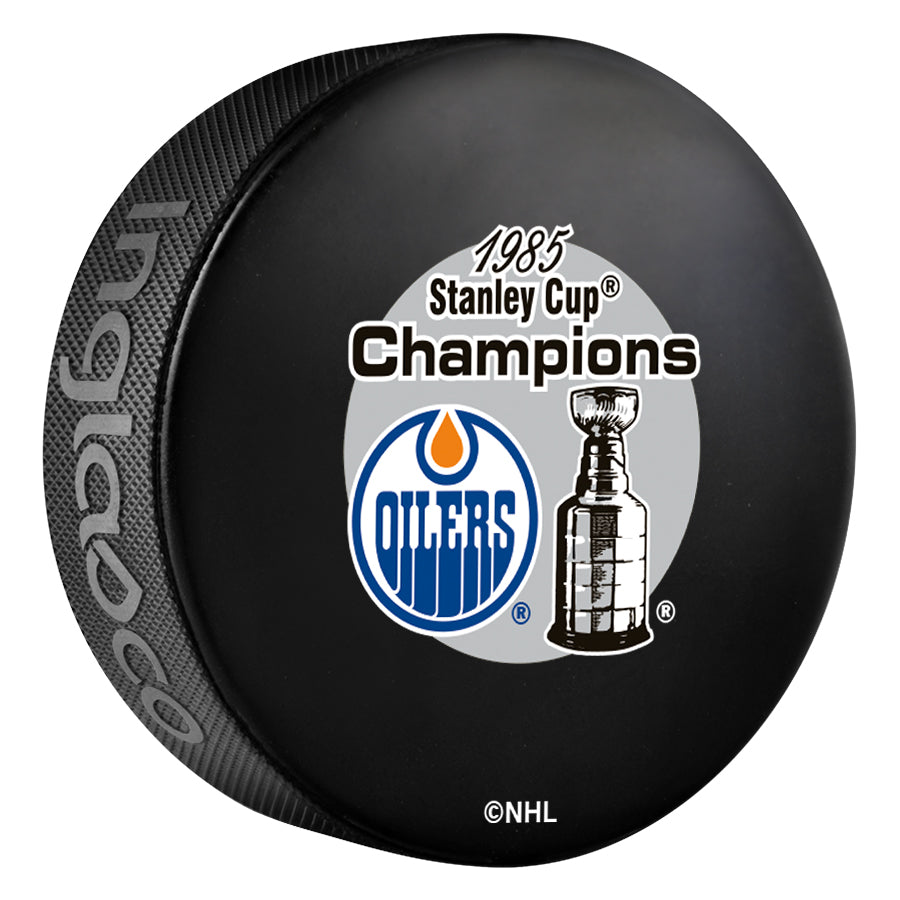 Edmonton Oilers 1985 Stanley Cup Champion Souvenir Hockey Puck product image 1, provided for visual reference and product