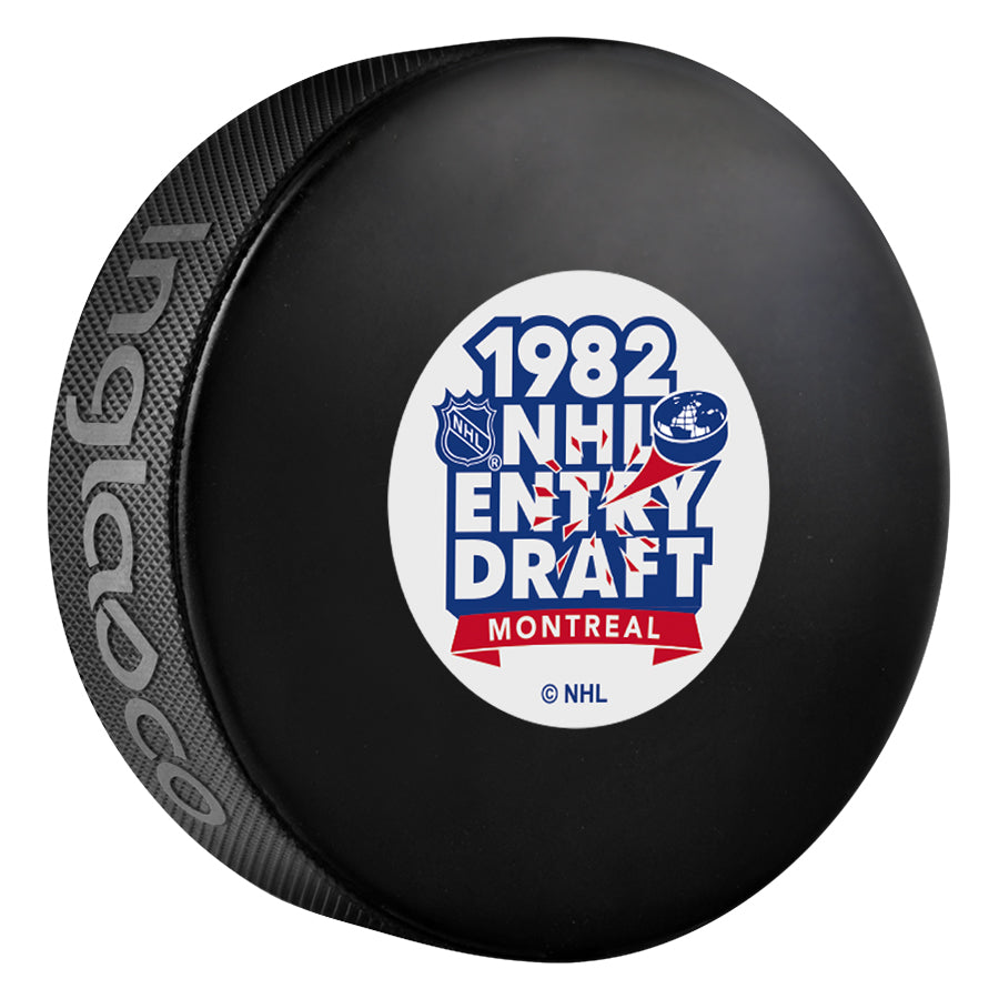 Inglasco 1982 NHL Entry Draft Souvenir Event Hockey Puck product image 1, provided for visual reference and product detail