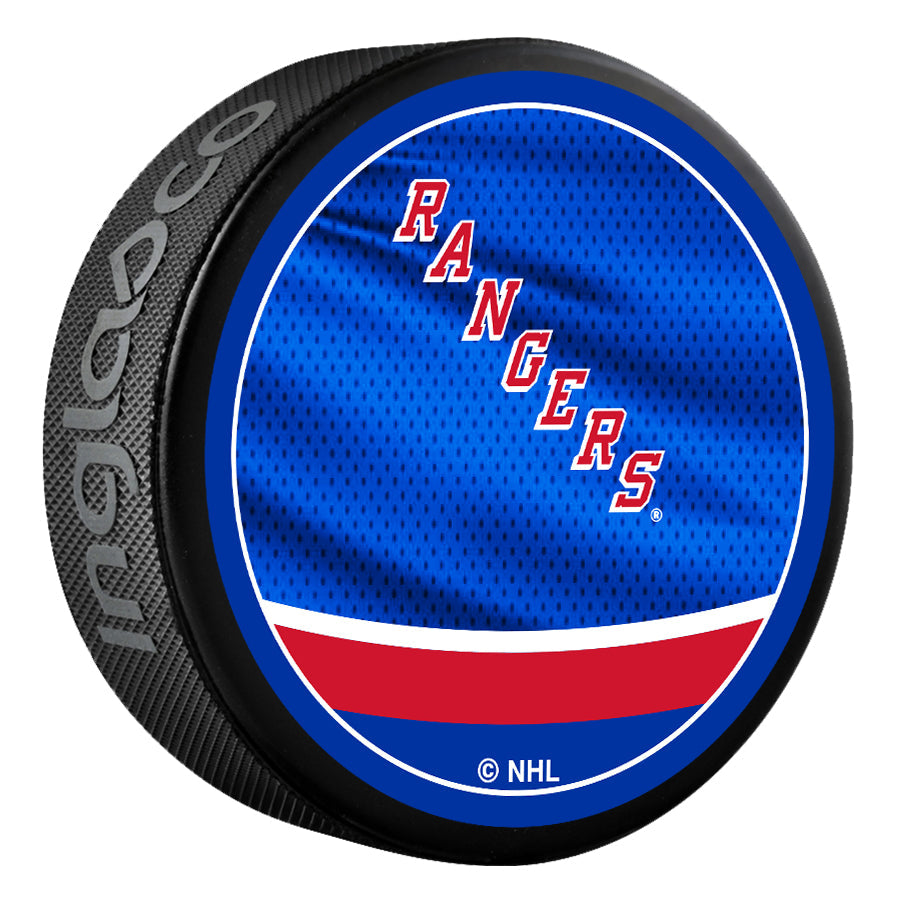 New York Rangers Reverse Retro 2.0 Dual Logo Souvenir Puck product image 2, provided for visual reference and product detail