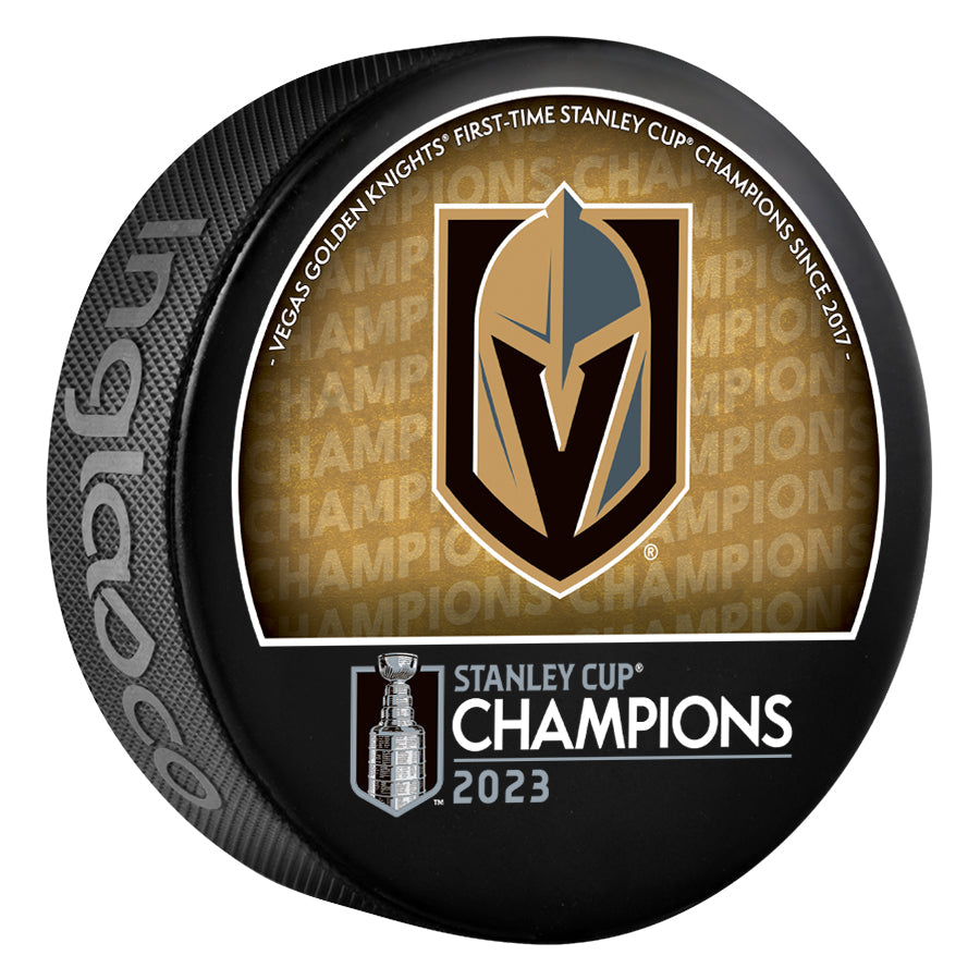 Vegas Golden Knights 2023 Stanley Cup Champion Souvenir Hockey Puck product image 1, provided for visual reference and