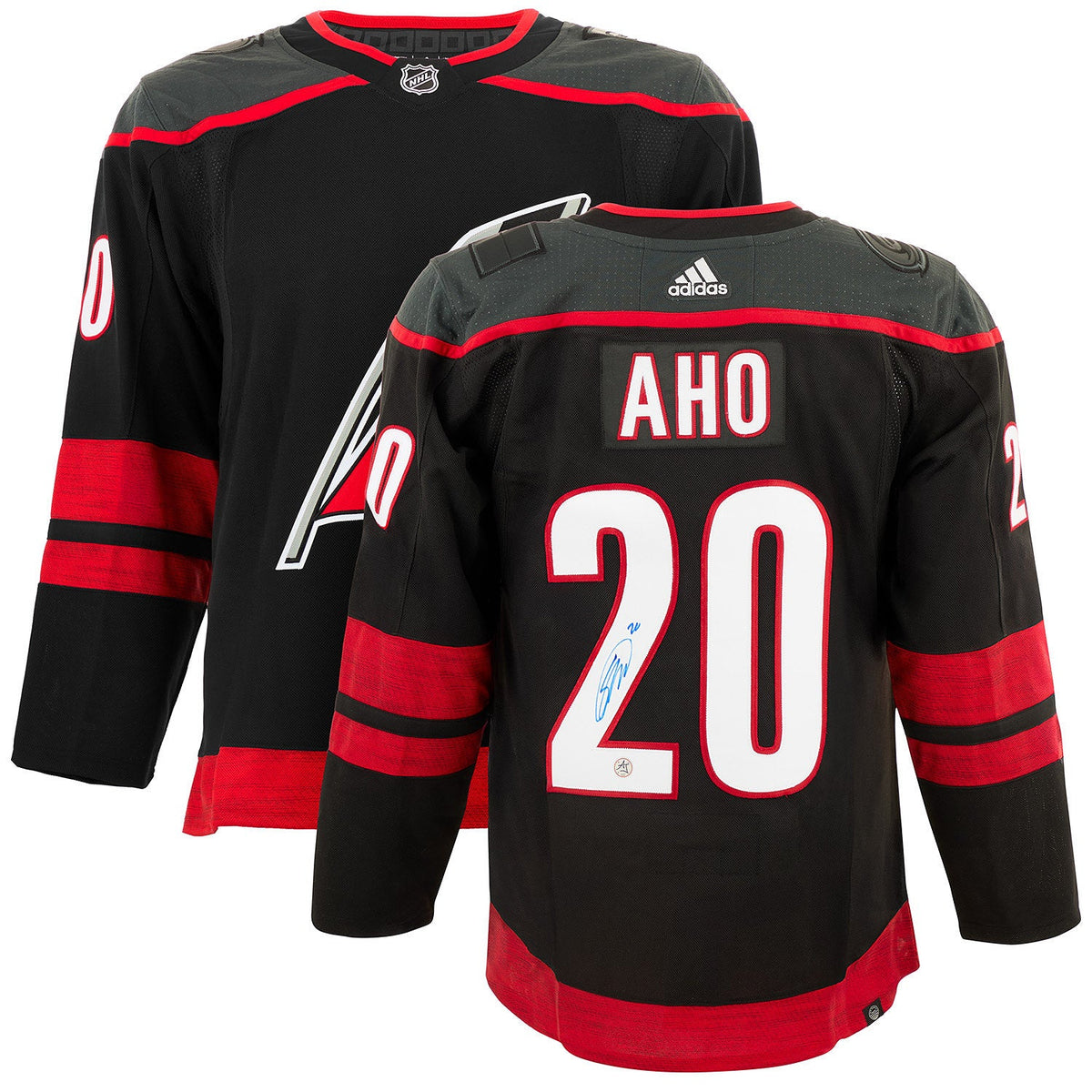 Sebastian Aho Signed Carolina Hurricanes Black adidas Jersey product image 3, provided for visual reference and product