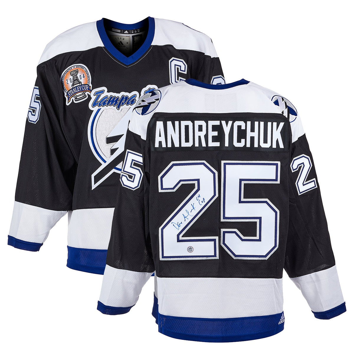 Dave Andreychuk Signed Tampa Bay Lightning 2004 Cup adidas Jersey product image 3, provided for visual reference and product