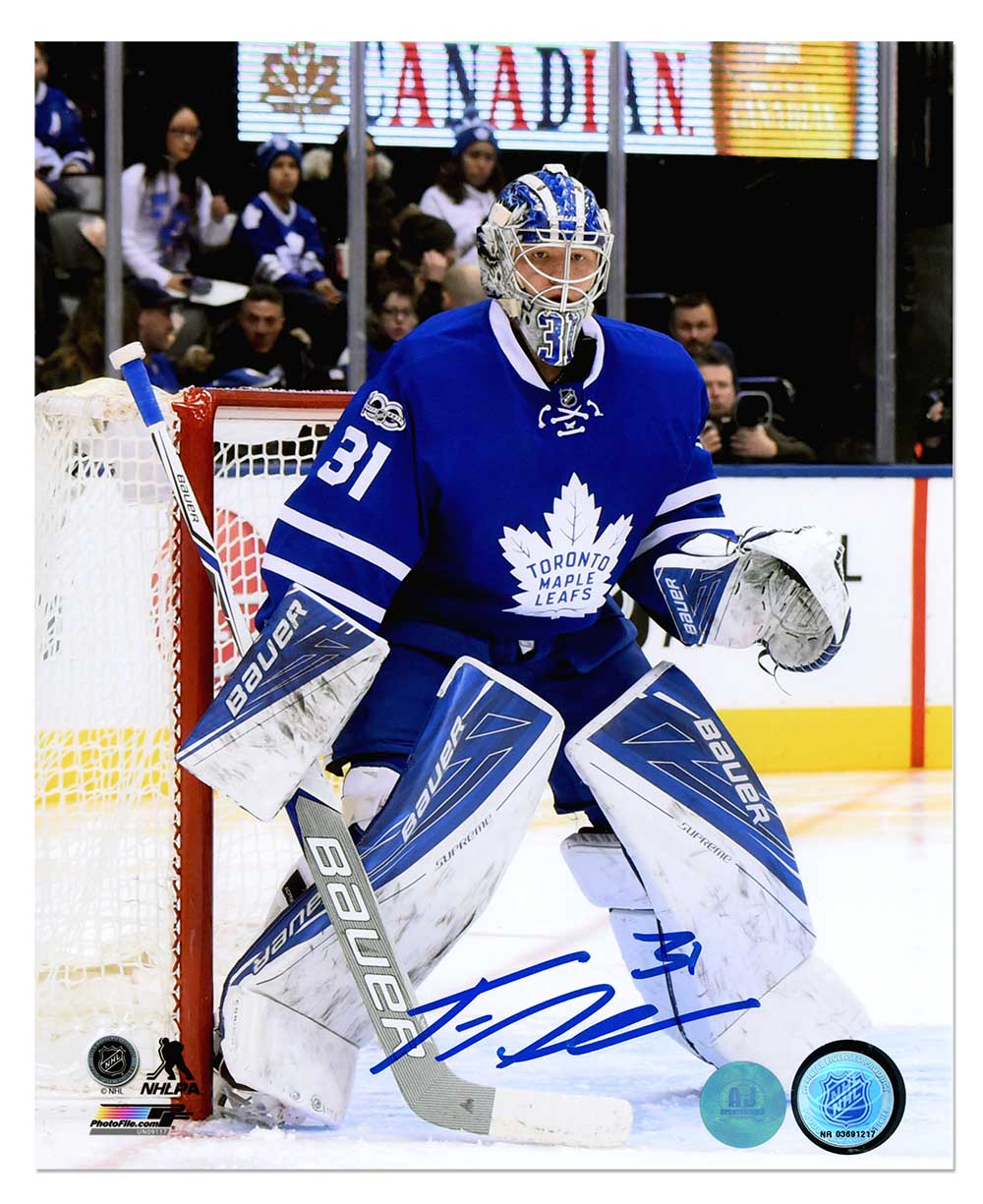 Frederik Andersen Autographed Toronto Maple Leafs Netminder 8x10 Photo product image 1, provided for visual reference and