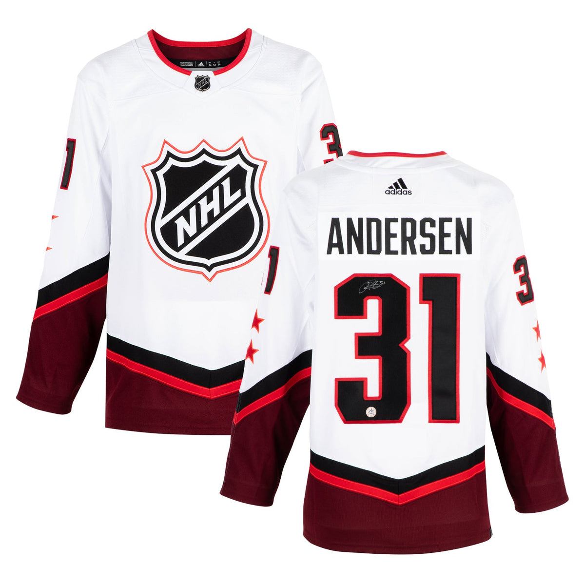 Frederik Andersen Autographed 2022 NHL All-Star Game adidas Jersey product image 3, provided for visual reference and