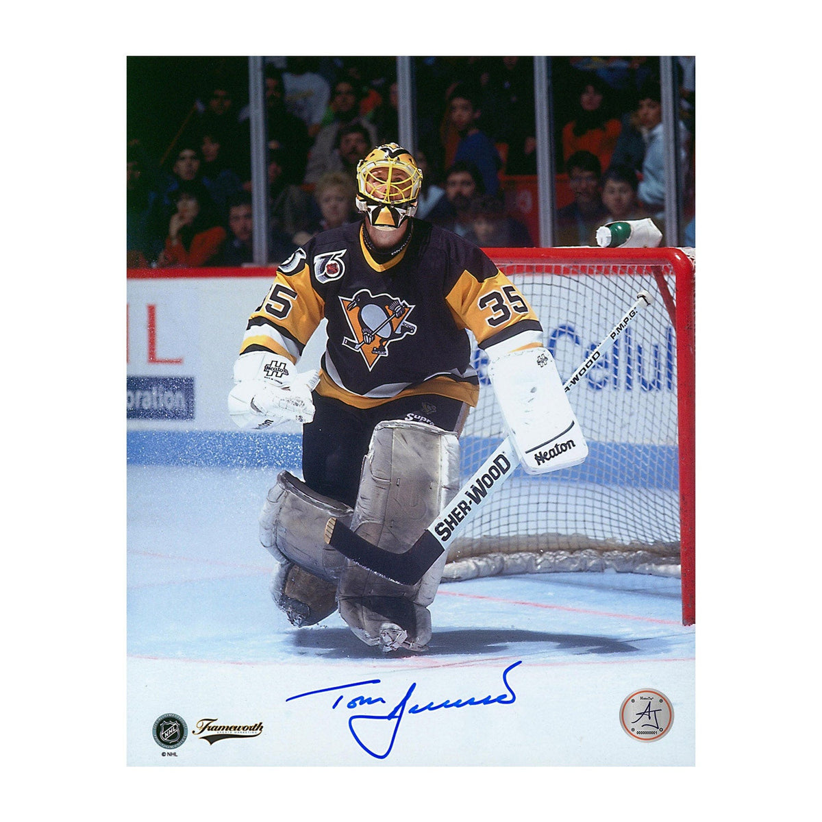 Tom Barrasso Pittsburgh Penguins Autographed Goalie 8x10 Photo product image 1, provided for visual reference and product