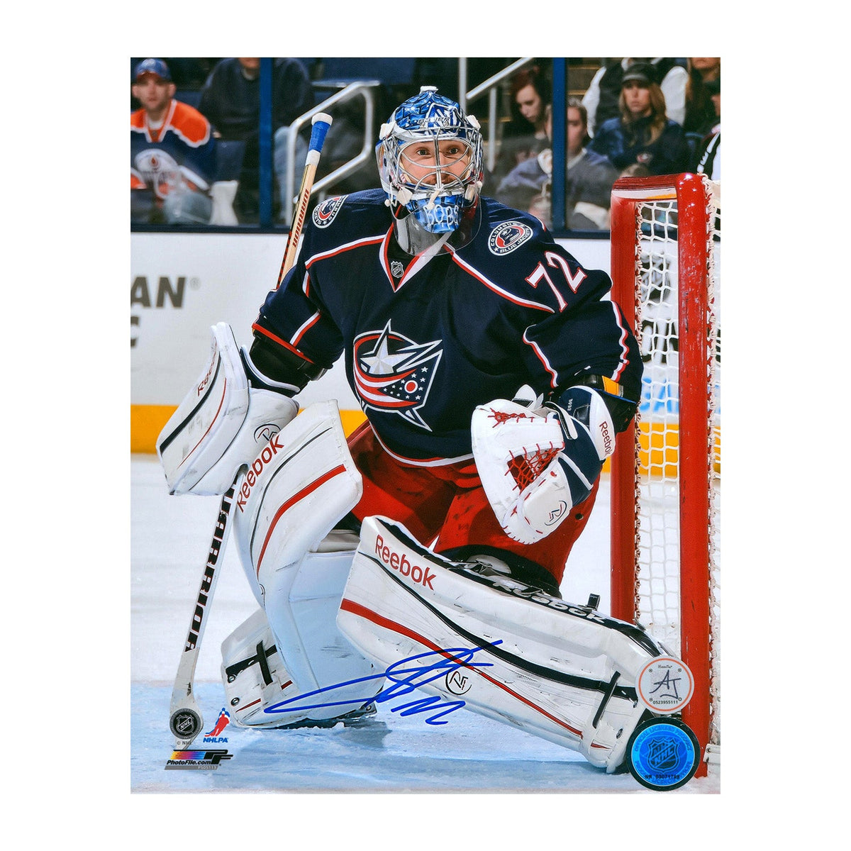 Sergei Bobrovsky Signed Columbus Blue Jackets Goalie 8x10 Photo product image 1, provided for visual reference and product