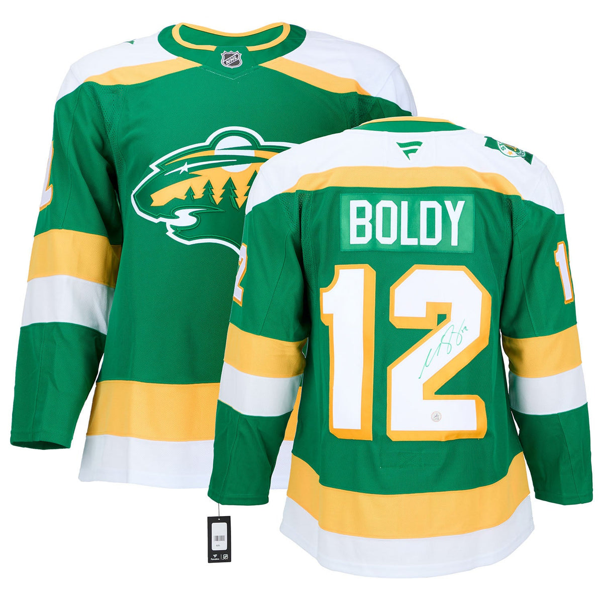 Matt Boldy Signed Minnesota Wild Classic Alternate Fanatics Premium Jersey product image 3, provided for visual reference