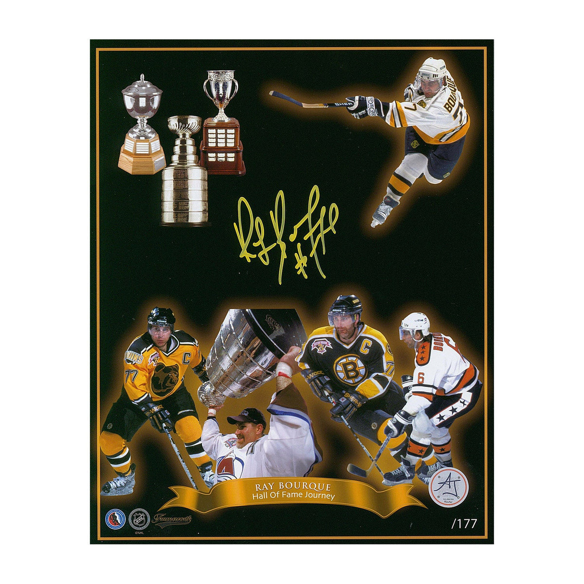 Ray Bourque Signed Hockey Hall Of Fame Journey 8x10 Photo product image 1, provided for visual reference and product detail