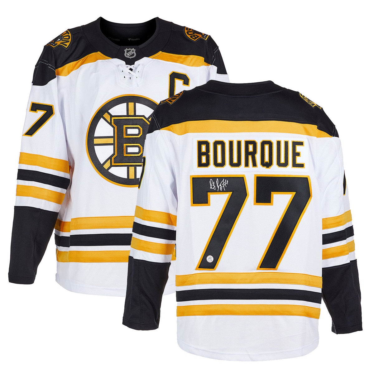 Ray Bourque Signed Boston Bruins White Fanatics Breakaway Jersey product image 3, provided for visual reference and product