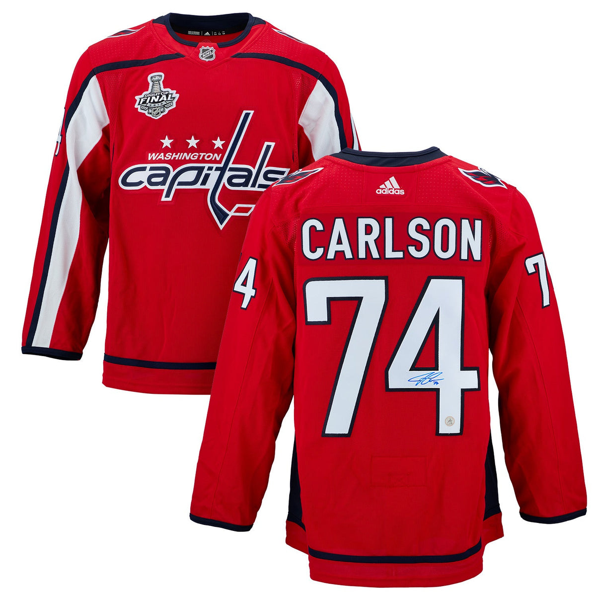 John Carlson Washington Capitals Signed 2018 Stanley Cup adidas Jersey product image 3, provided for visual reference and