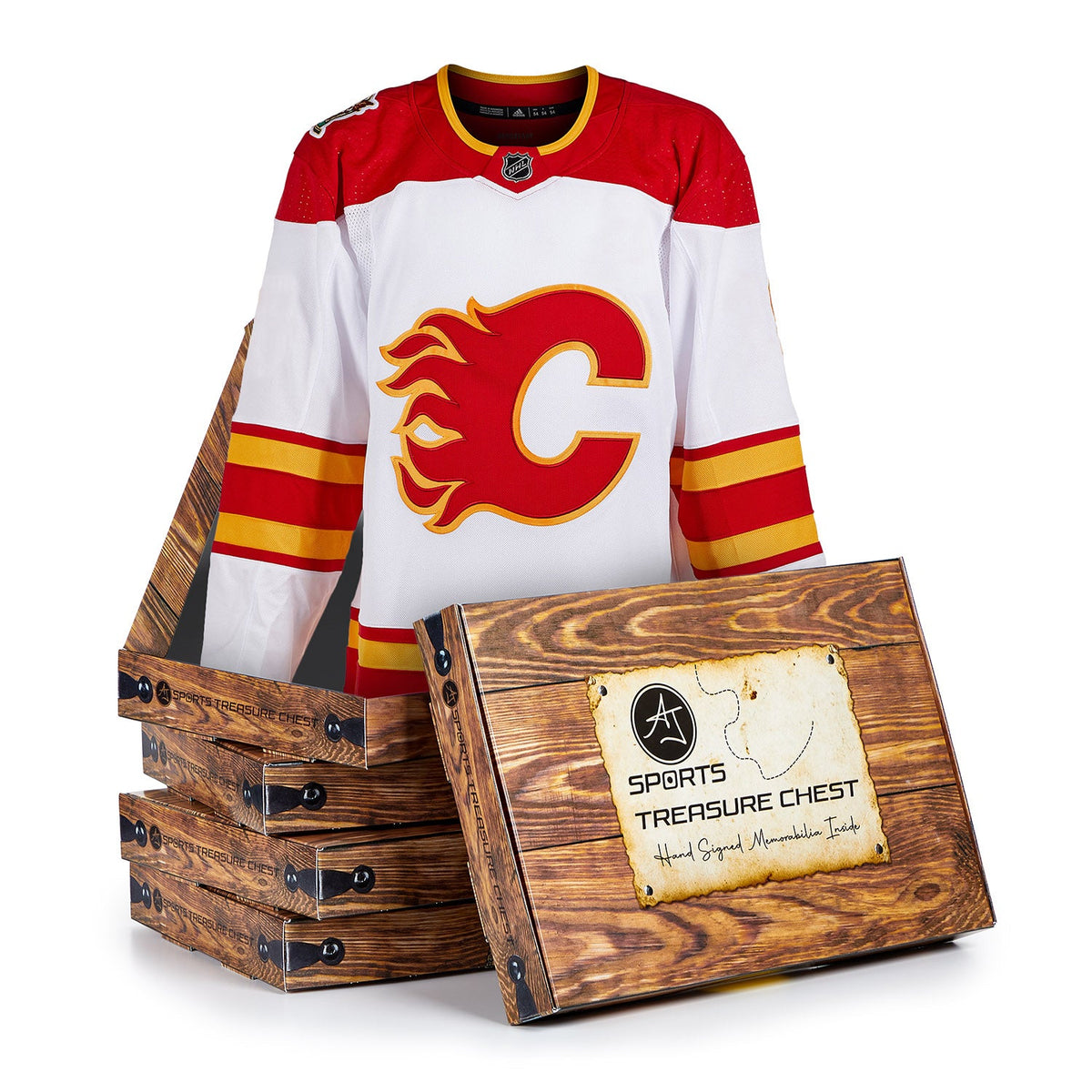 AJ Sports Calgary Hockey Mystery Collectible Fan Chest product image 1, provided for visual reference and product detail