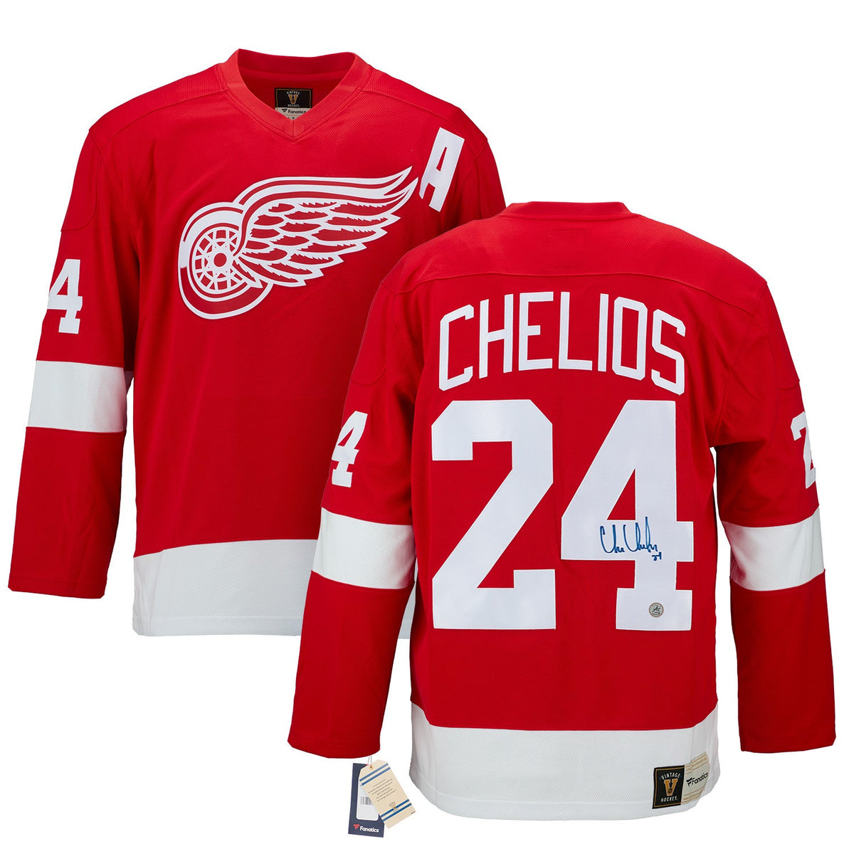 Chris Chelios Signed Detroit Red Wings Throwback Breakaway Jersey product image 3, provided for visual reference and product