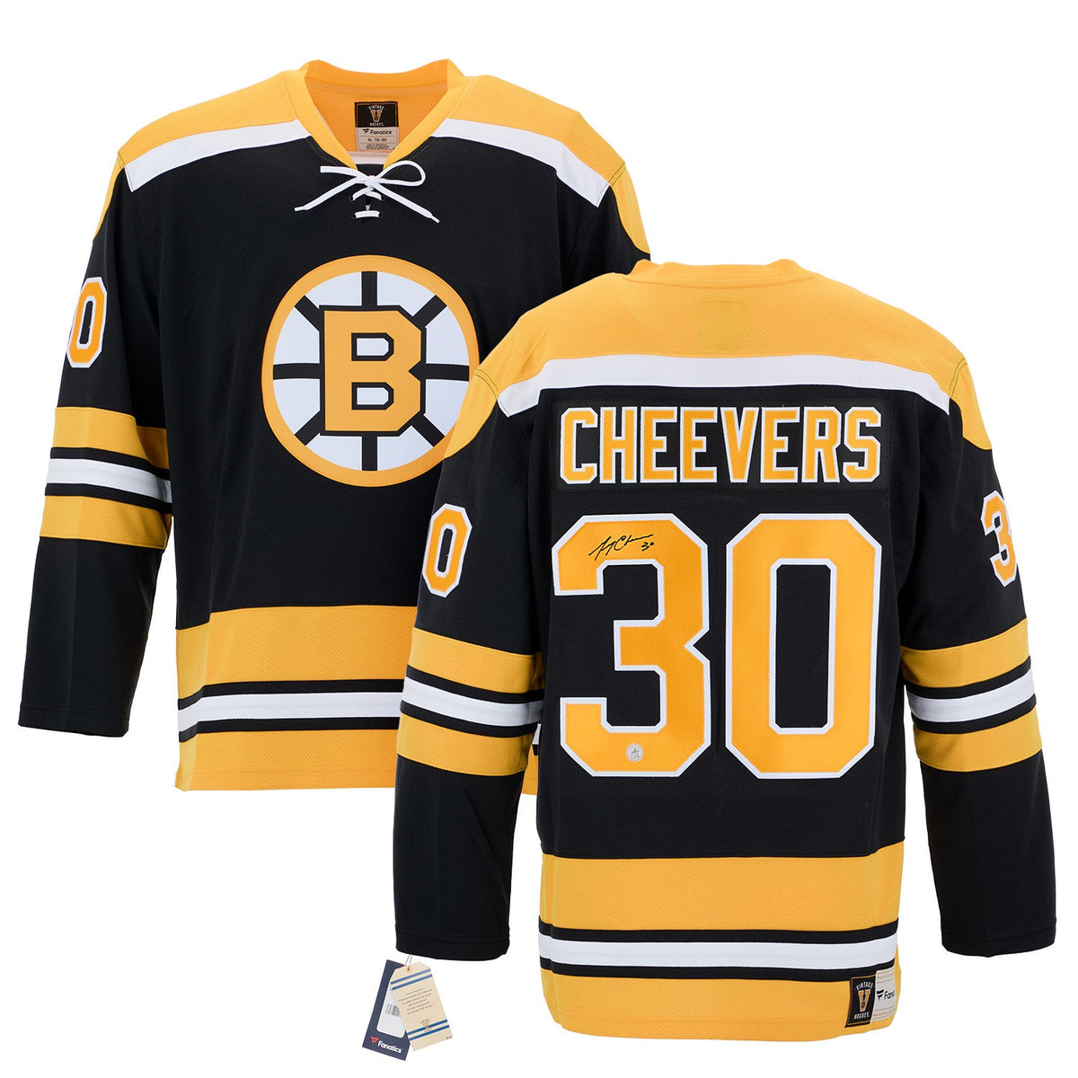 Gerry Cheevers Autographed Boston Bruins Fanatics Throwback Jersey product image 3, provided for visual reference and