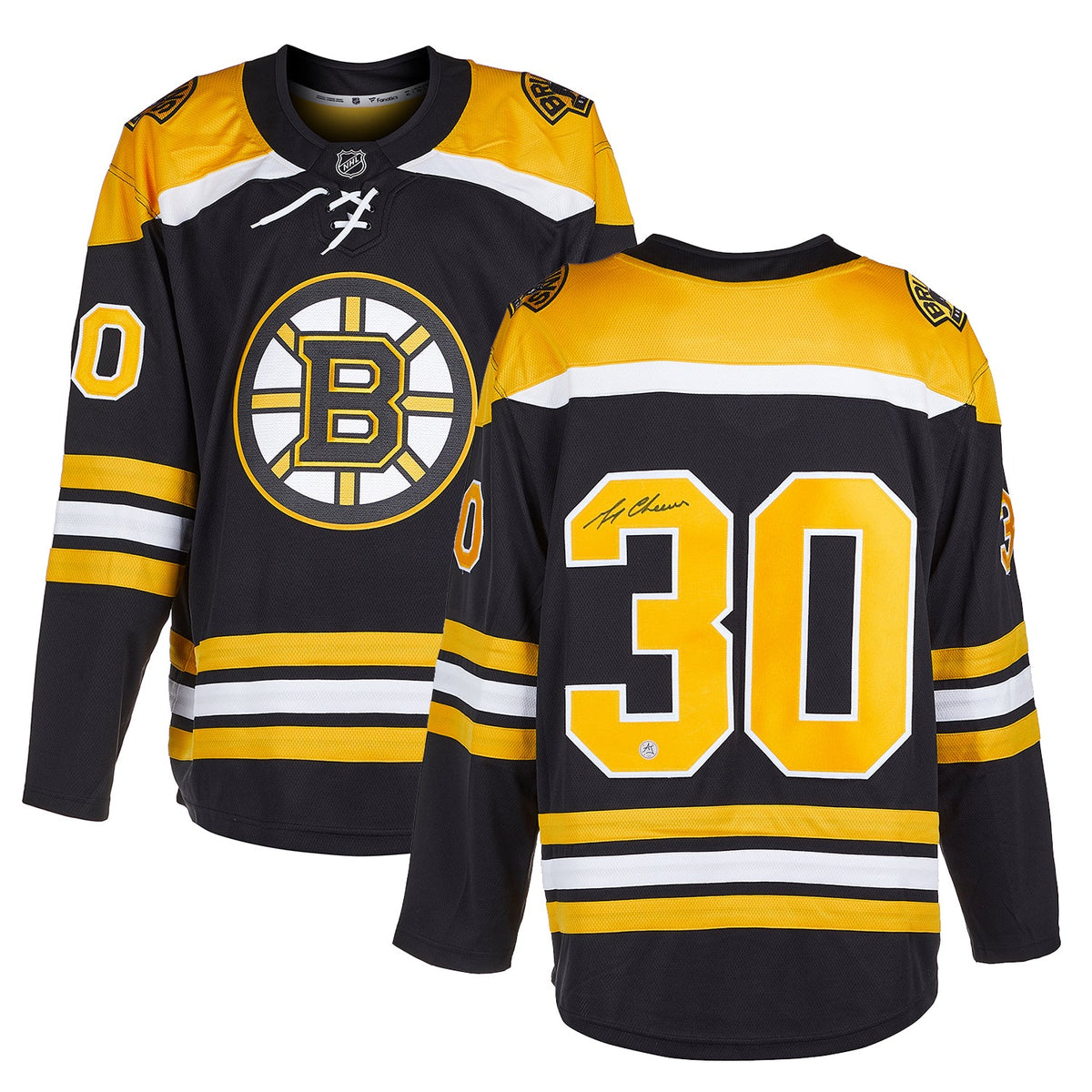 Gerry Cheevers Autographed Boston Bruins Fanatics Breakaway Jersey product image 3, provided for visual reference and
