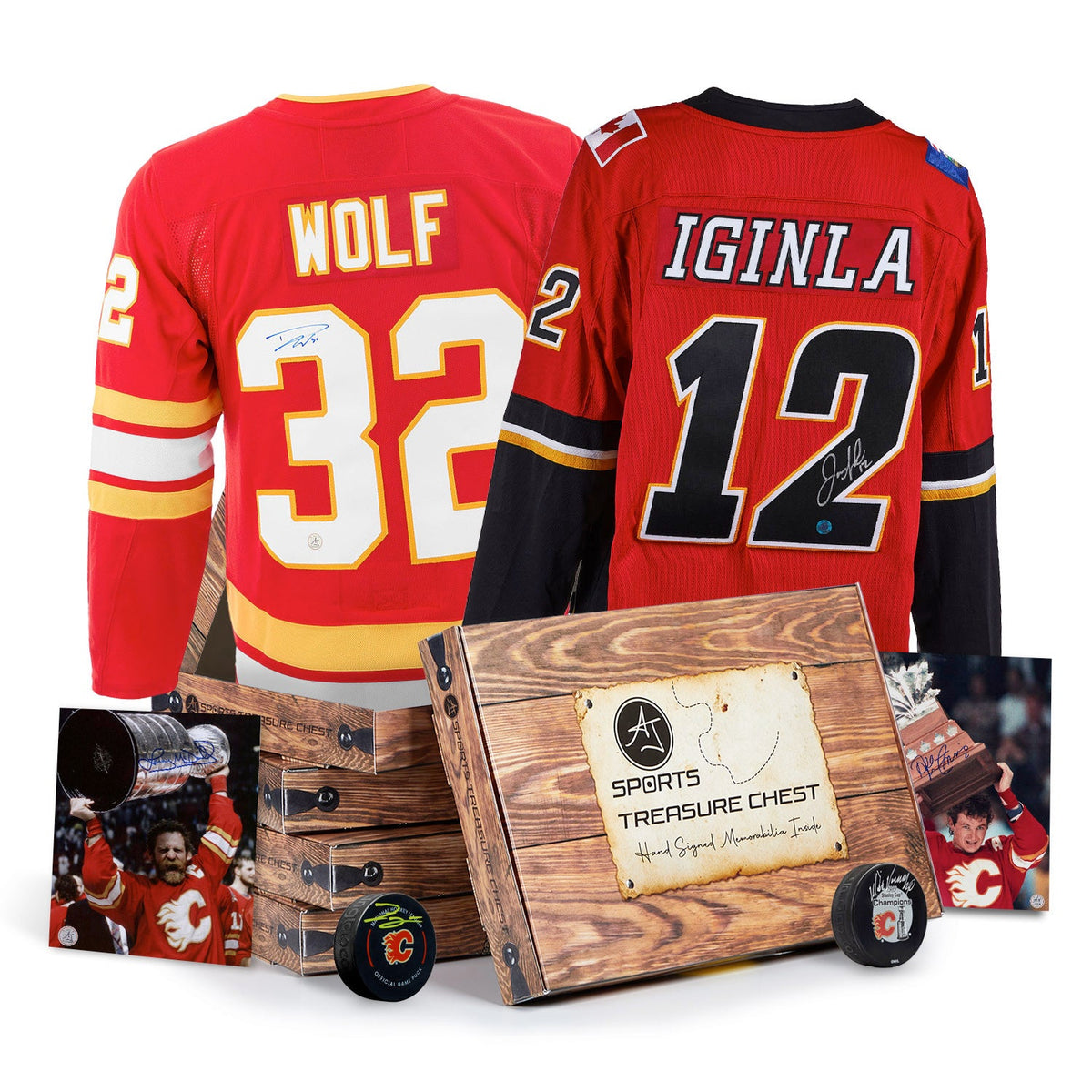 AJ Sports Calgary Hockey Signature Hat Trick Treasure Chest product image 1, provided for visual reference and product