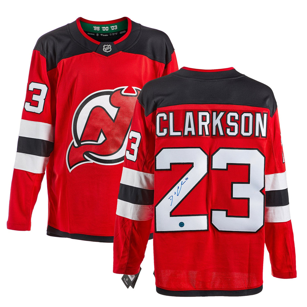 David Clarkson Autographed New Jersey Devils Fanatics Breakaway Jersey product image 3, provided for visual reference and