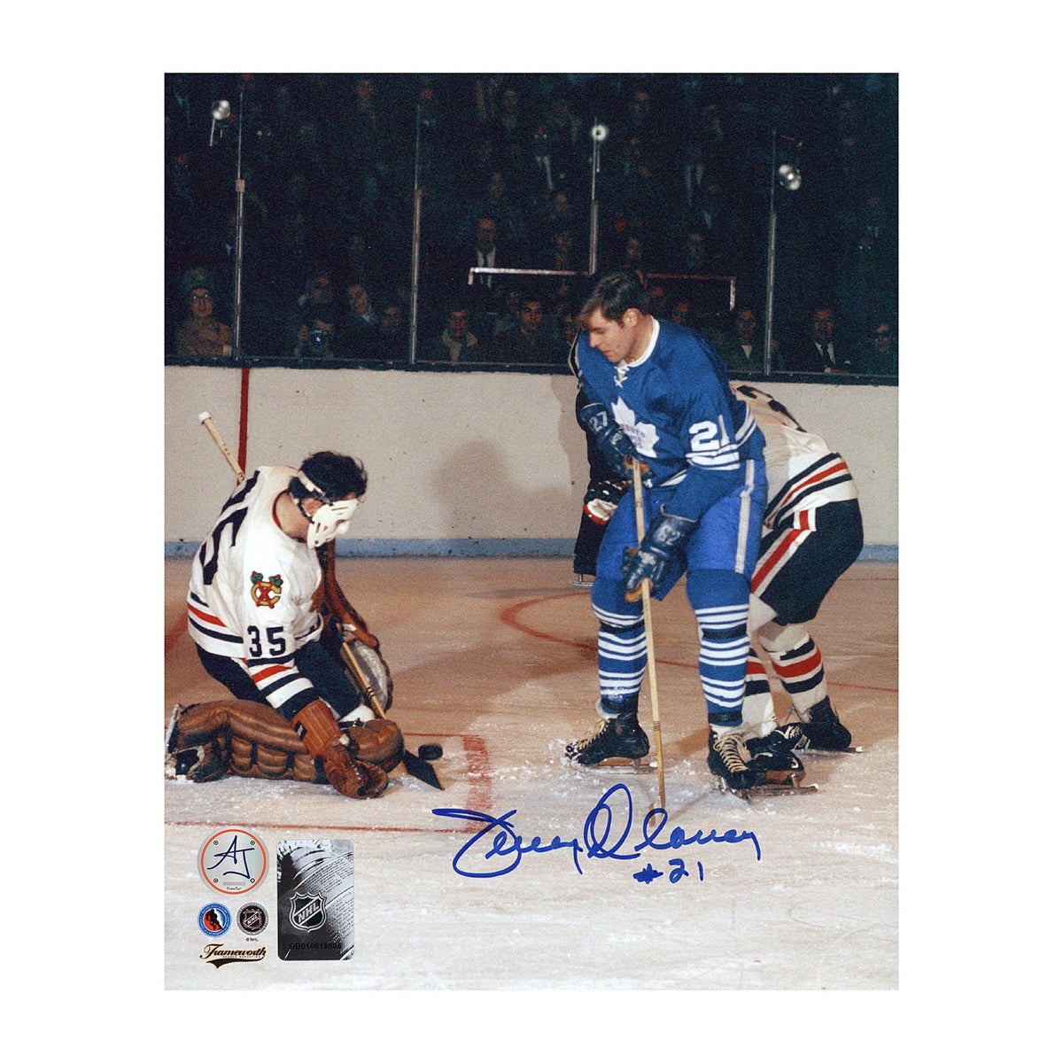 Terry Clancy Autographed Toronto Maple Leafs Game Action 8x10 Photo product image 1, provided for visual reference and