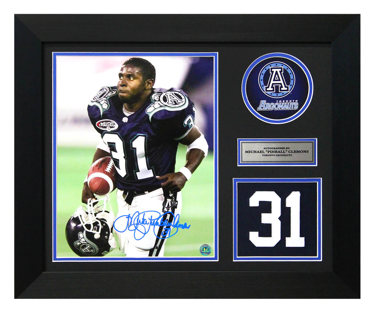 Pinball Clemons Signed Toronto Argonauts Game Day Number 20x24 Frame product image 1, provided for visual reference and