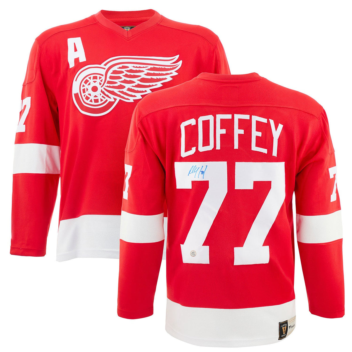 Paul Coffey Signed Detroit Red Wings Throwback Breakaway Jersey product image 3, provided for visual reference and product