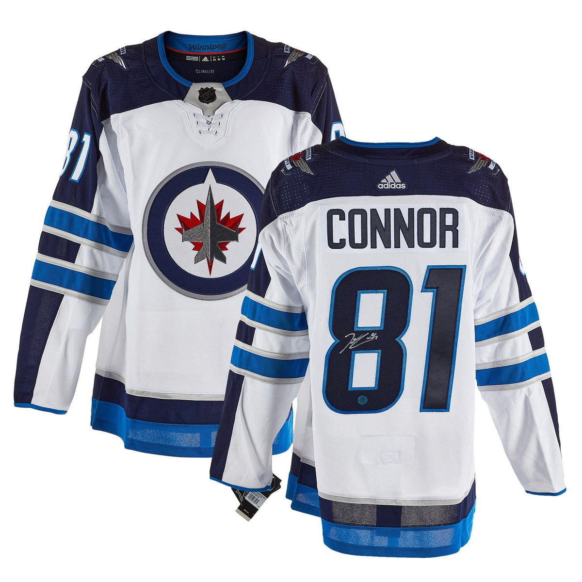 Kyle Connor Signed Winnipeg Jets White adidas Jersey product image 3, provided for visual reference and product detail review