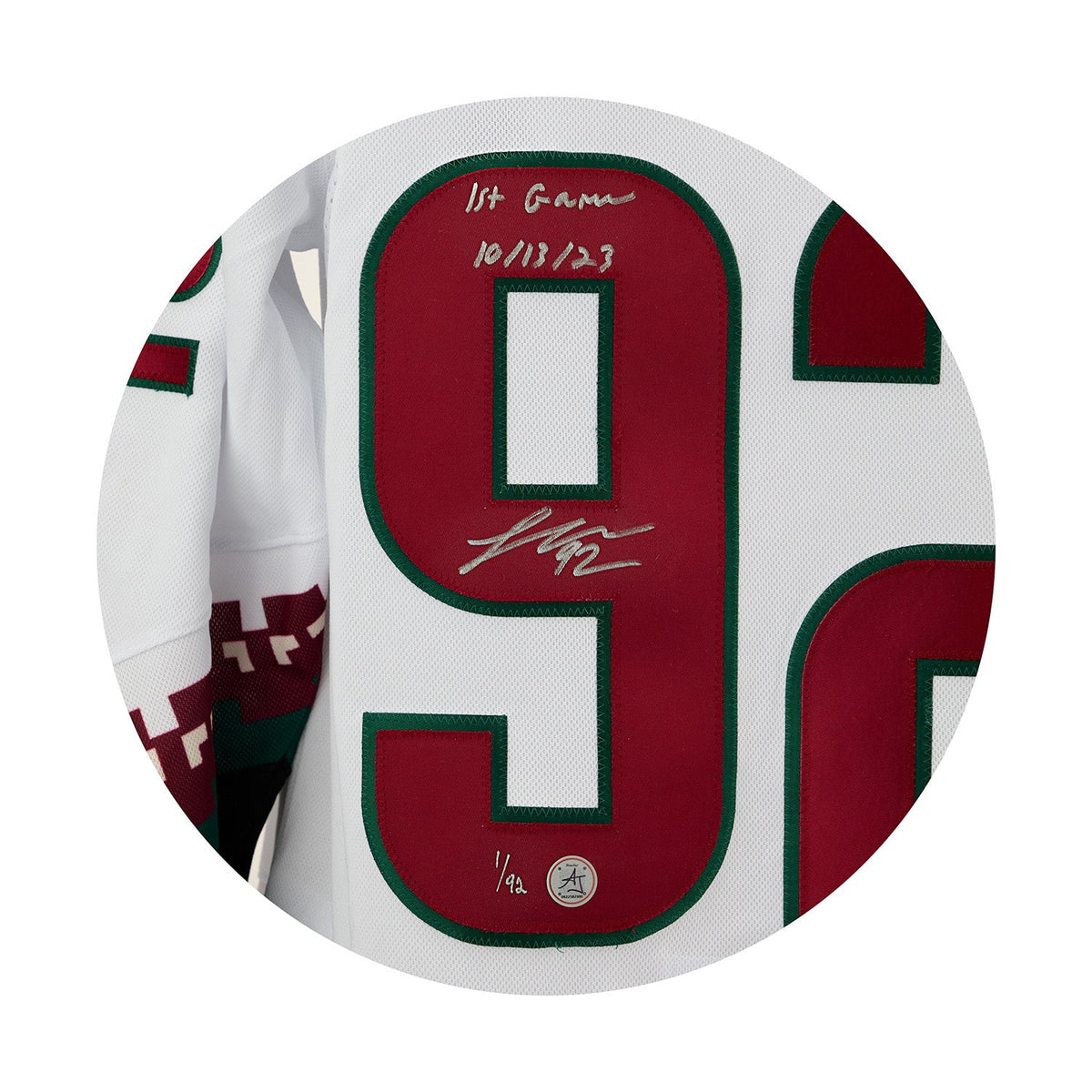 Logan Cooley Arizona Coyotes Signed & Dated 1st Game adidas Jersey #1/92 product image 3, provided for visual reference and