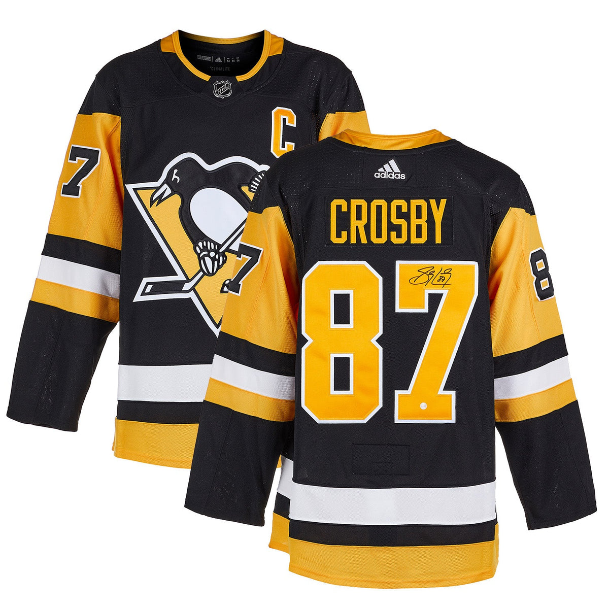Sidney Crosby Autographed Pittsburgh Penguins Black adidas Jersey product image 3, provided for visual reference and product