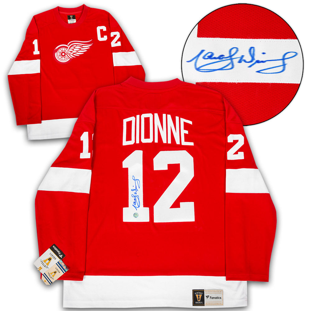 Marcel Dionne Signed Detroit Red Wings Throwback Breakaway Jersey product image 1, provided for visual reference and product