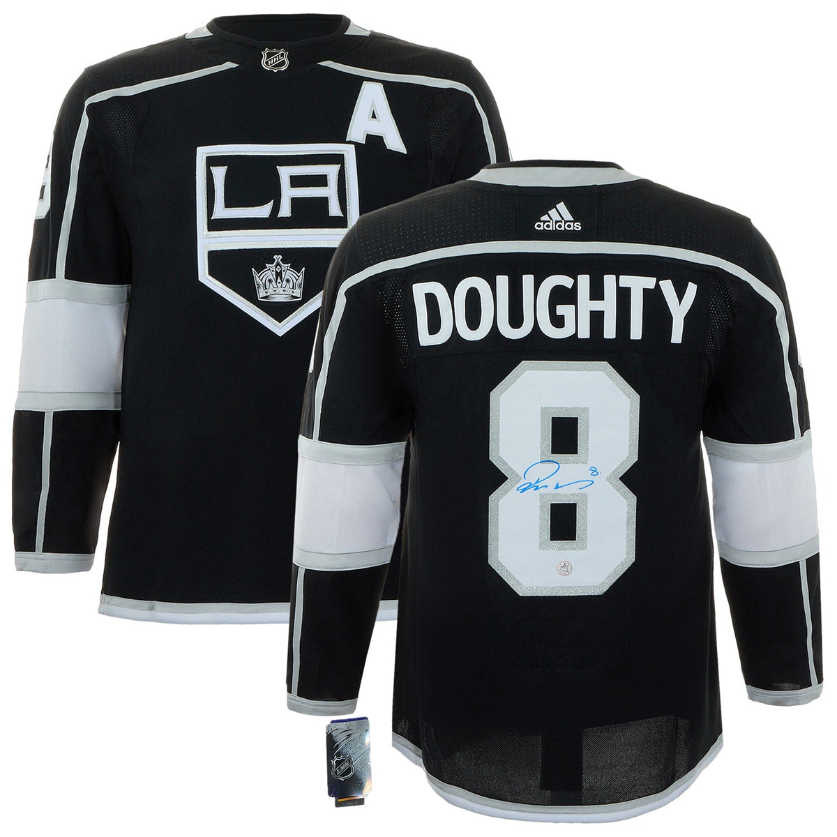 Drew Doughty Autographed Los Angeles Kings Black adidas Jersey product image 3, provided for visual reference and product