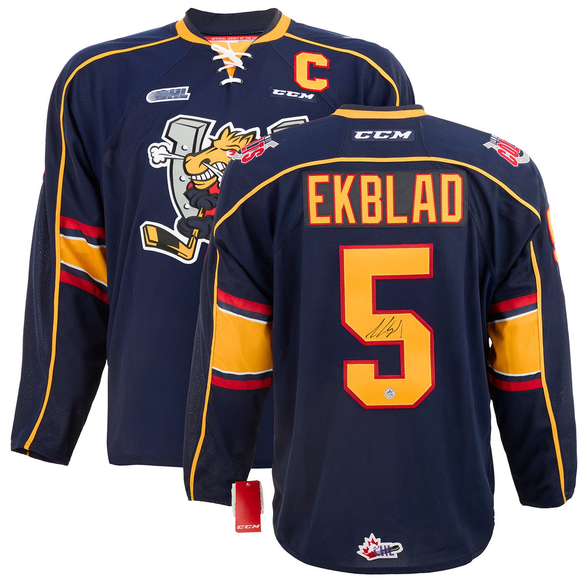 Aaron Ekblad Barrie Colts Autographed CHL Hockey Jersey product image 3, provided for visual reference and product detail