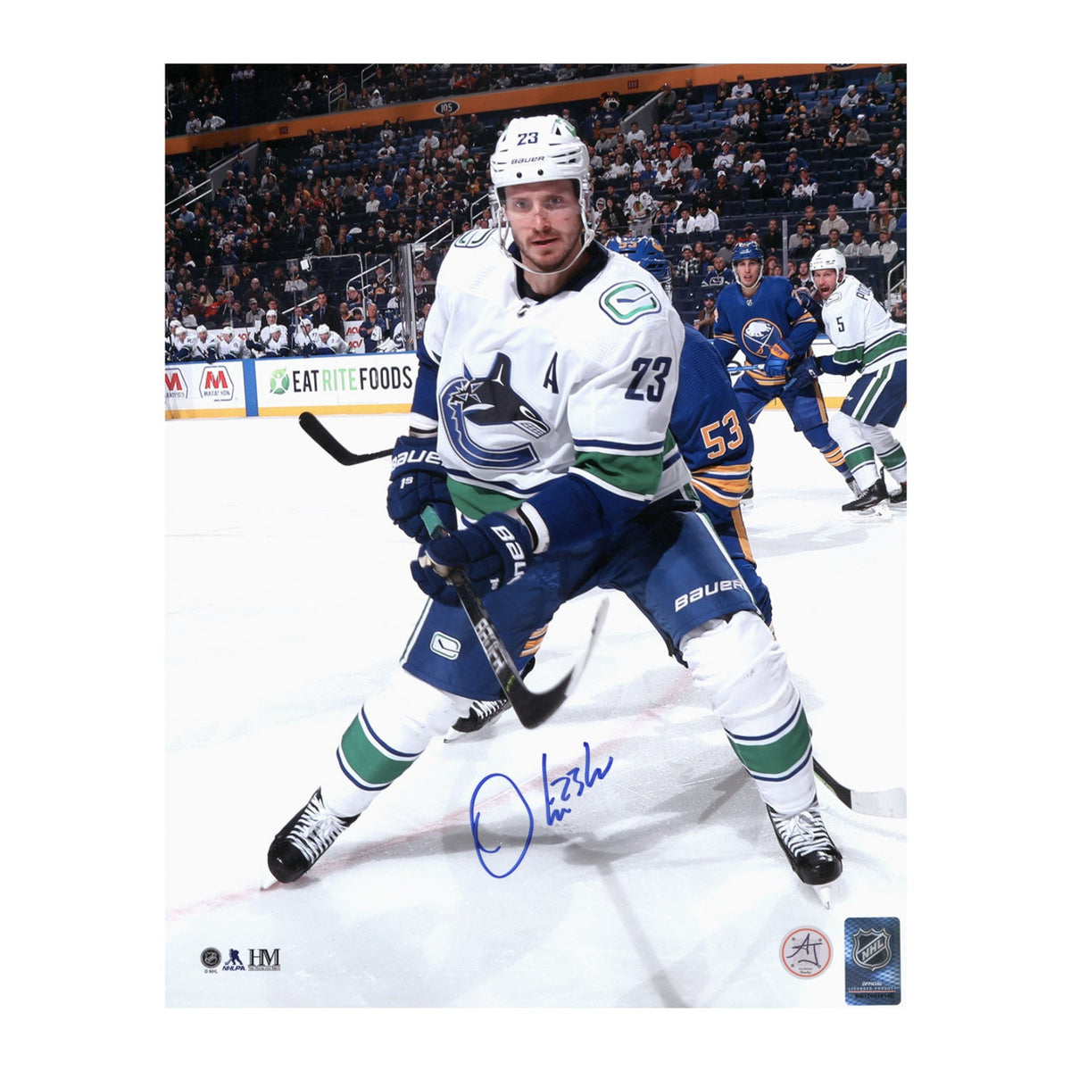 Oliver Ekman-Larsson Signed Vancouver Canucks Game Action 11x14 Photo product image 1, provided for visual reference and