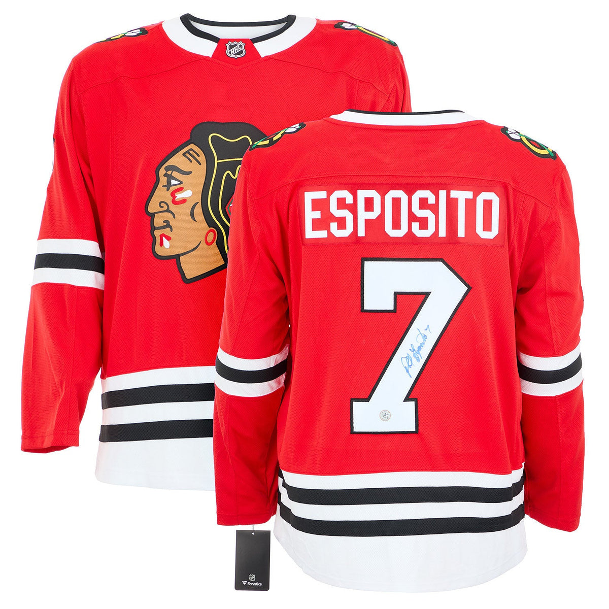 Phil Esposito Signed Chicago Blackhawks Fanatics Breakaway Jersey product image 3, provided for visual reference and product