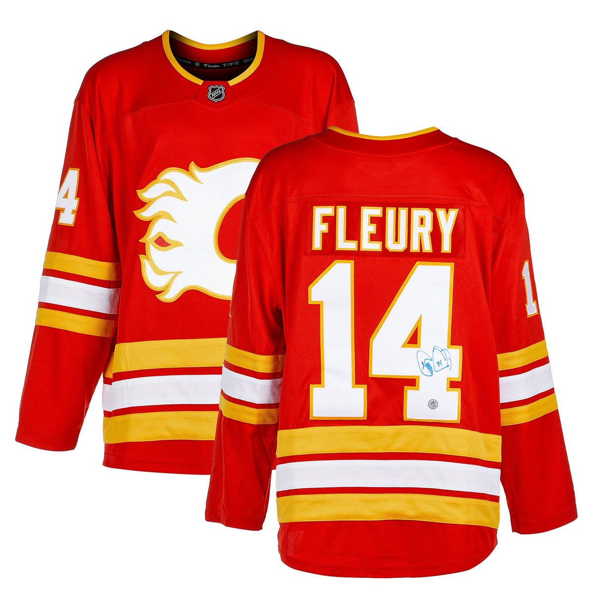 Theo Fleury Autographed Calgary Flames Fanatics Breakaway Jersey product image 3, provided for visual reference and product