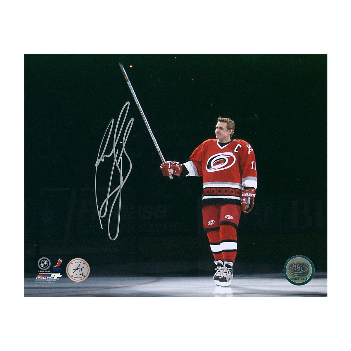 Ron Francis Signed Carolina Hurricanes Banner Retirement 8x10 Photo product image 1, provided for visual reference and