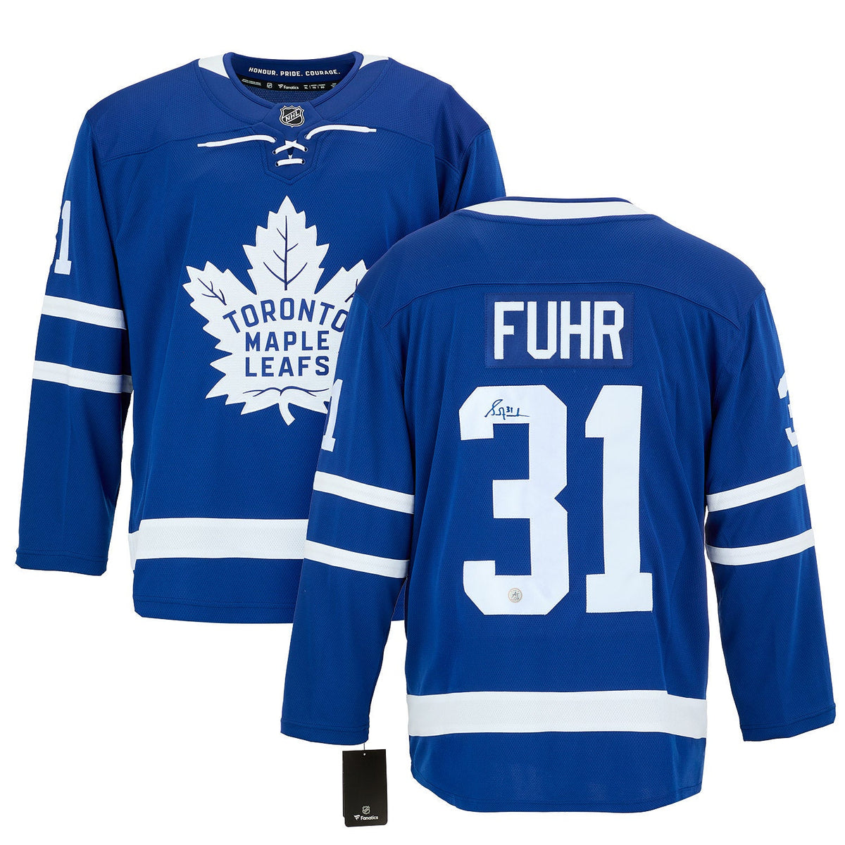 Grant Fuhr Autographed Toronto Maple Leafs Fanatics Breakaway Jersey product image 3, provided for visual reference and