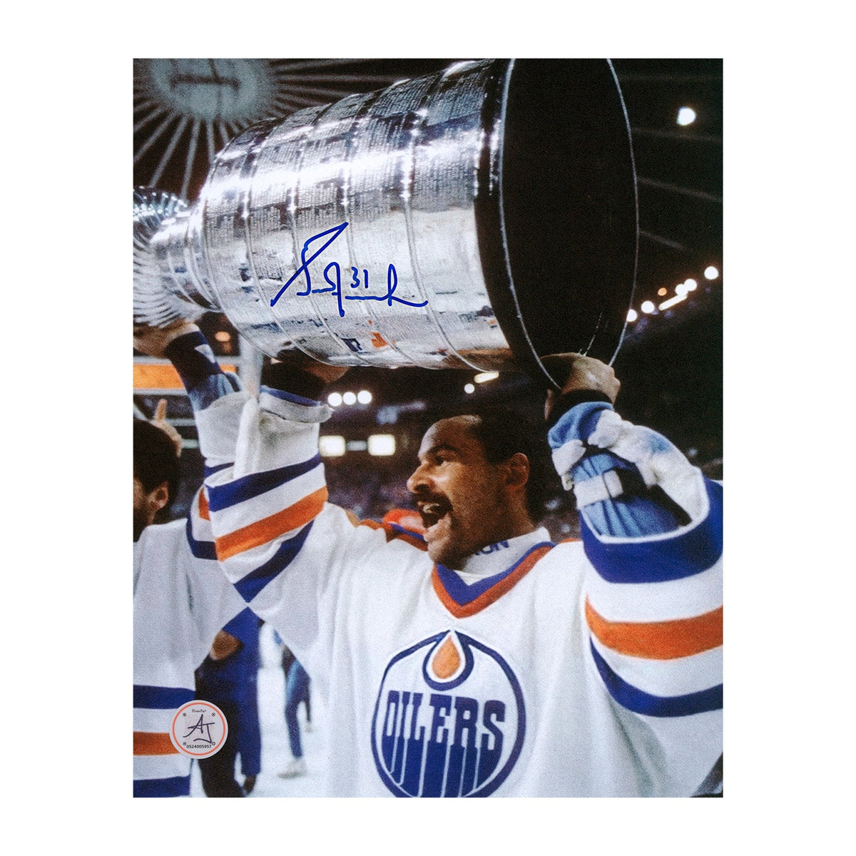 Grant Fuhr Signed Edmonton Oilers 1987 Stanley Cup 8x10 Photo product image 1, provided for visual reference and product