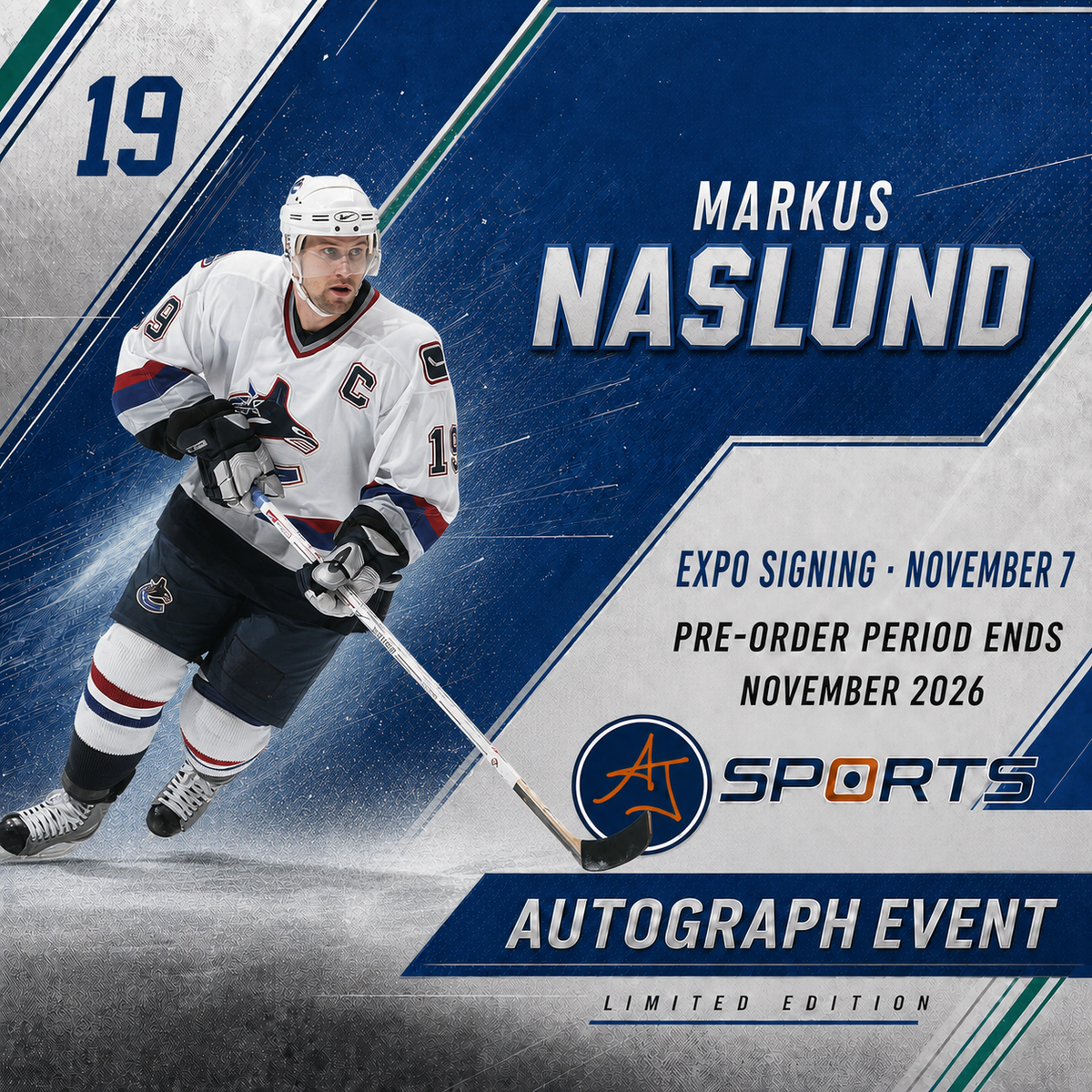 Markus Naslund Expo Signing Event product image 1, provided for visual reference and product detail review
