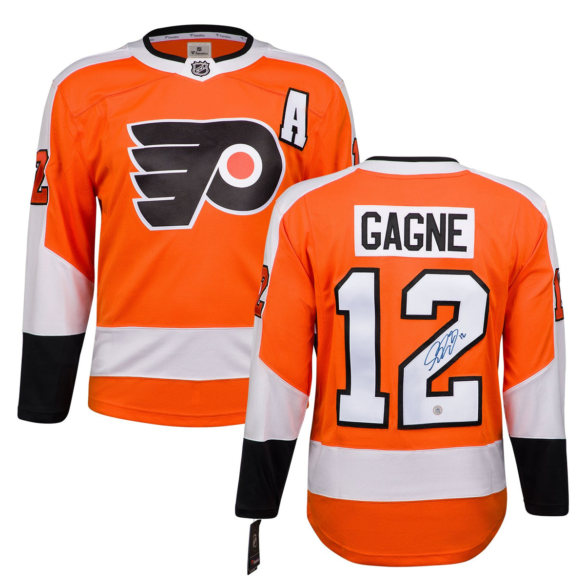 Simon Gagne Autographed Philadelphia Flyers Orange Fanatics Breakaway Jersey product image 3, provided for visual reference