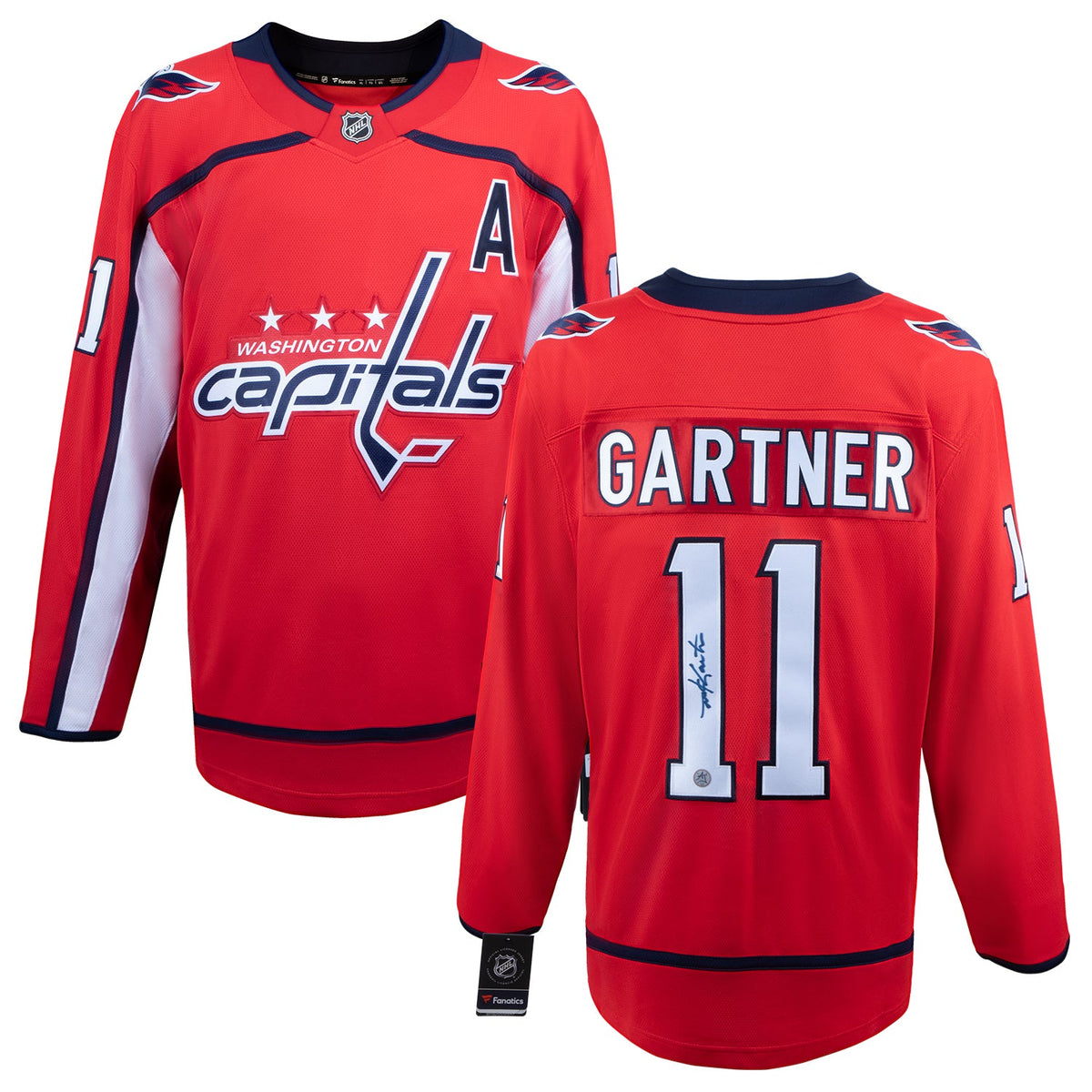 Mike Gartner Signed Washington Capitals Red Fanatics Breakaway Jersey product image 3, provided for visual reference and