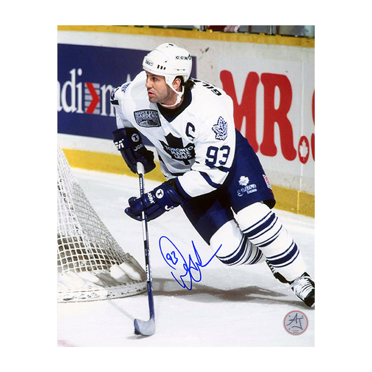 Doug Gilmour Autographed Toronto Maple Leafs Game Action 8x10 Photo product image 1, provided for visual reference and