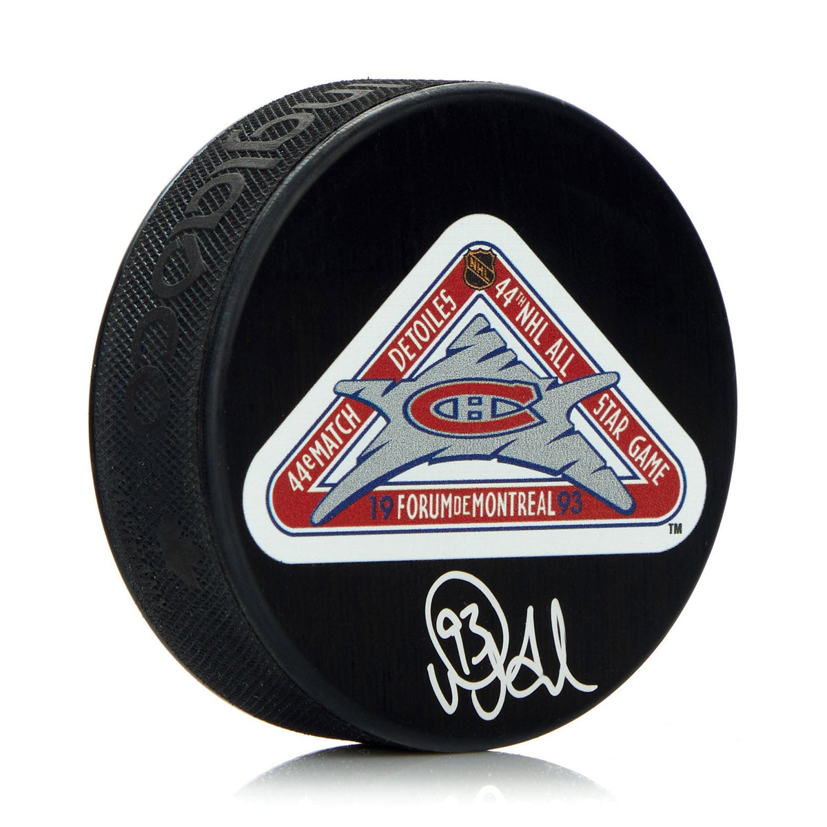 Doug Gilmour Signed 1993 NHL All-Star Game Puck product image 1, provided for visual reference and product detail review
