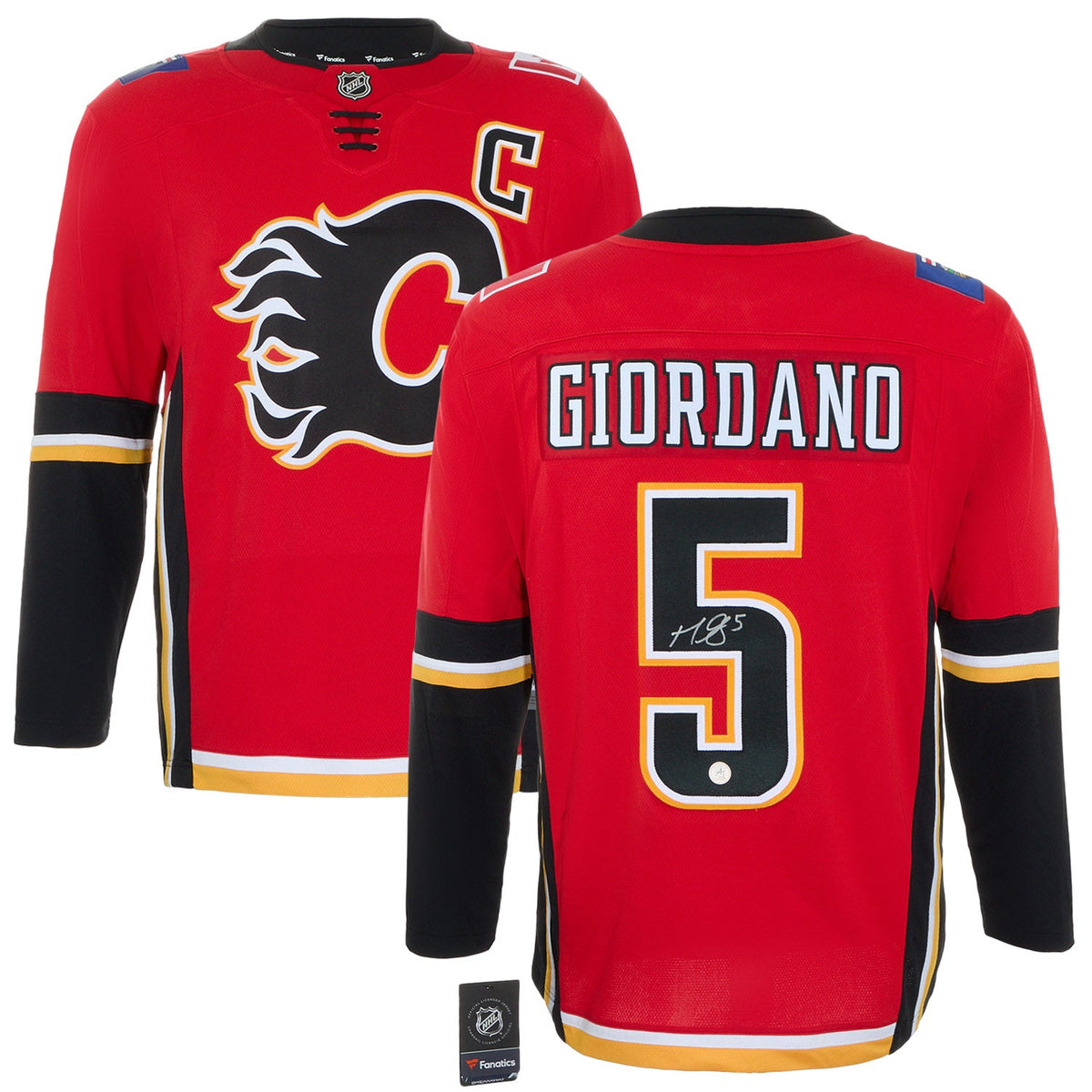 Mark Giordano Signed Calgary Flames Black Logo Fanatics Breakaway Jersey product image 3, provided for visual reference and