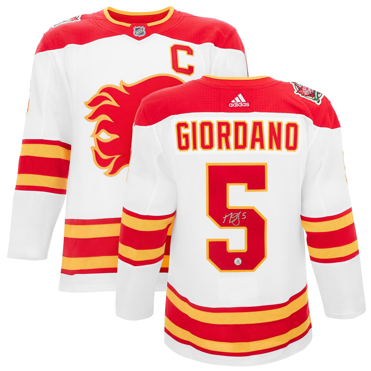 Mark Giordano Signed Calgary Flames 2019 Heritage Classic adidas Jersey product image 3, provided for visual reference and