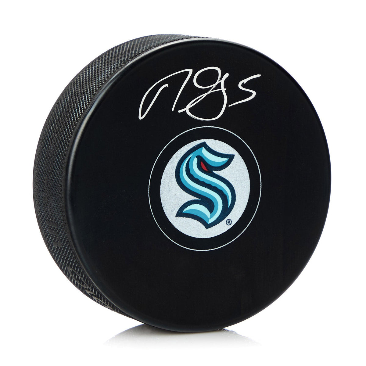 Mark Giordano Autographed Seattle Kraken Hockey Puck product image 1, provided for visual reference and product detail review
