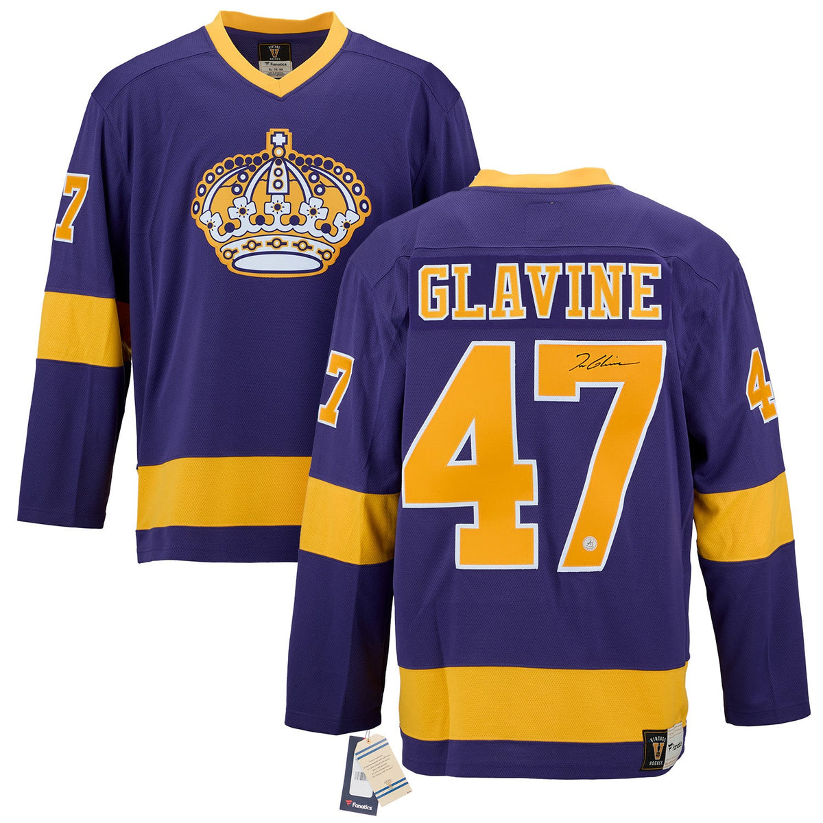 Tom Glavine Signed Los Angeles Kings Fanatics Throwback Jersey product image 3, provided for visual reference and product
