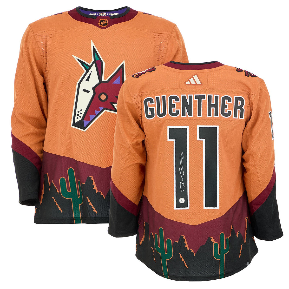 Dylan Guenther Signed Arizona Coyotes Reverse Retro 2.0 adidas Jersey product image 3, provided for visual reference and