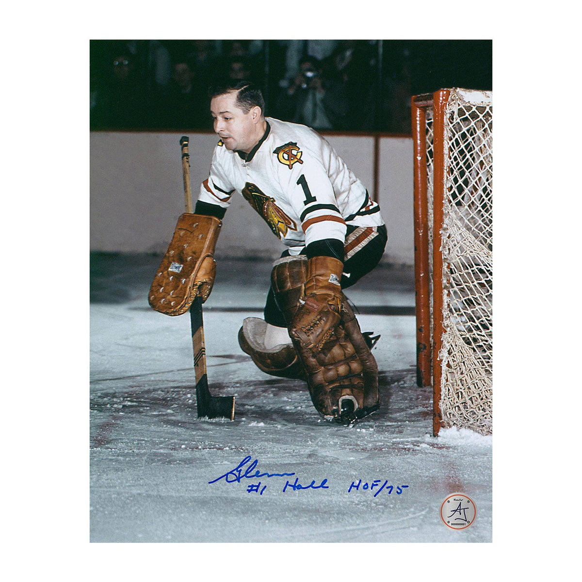 Glenn Hall Signed Chicago Blackhawks Historic Goalie 8x10 Photo product image 1, provided for visual reference and product
