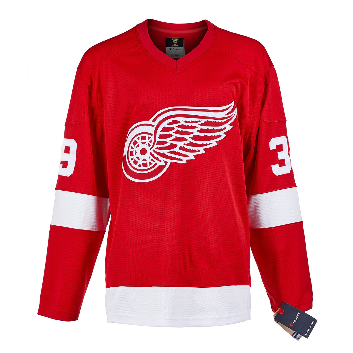 Dominik Hasek Signed Detroit Red Wings Throwback Breakaway Jersey product image 2, provided for visual reference and product