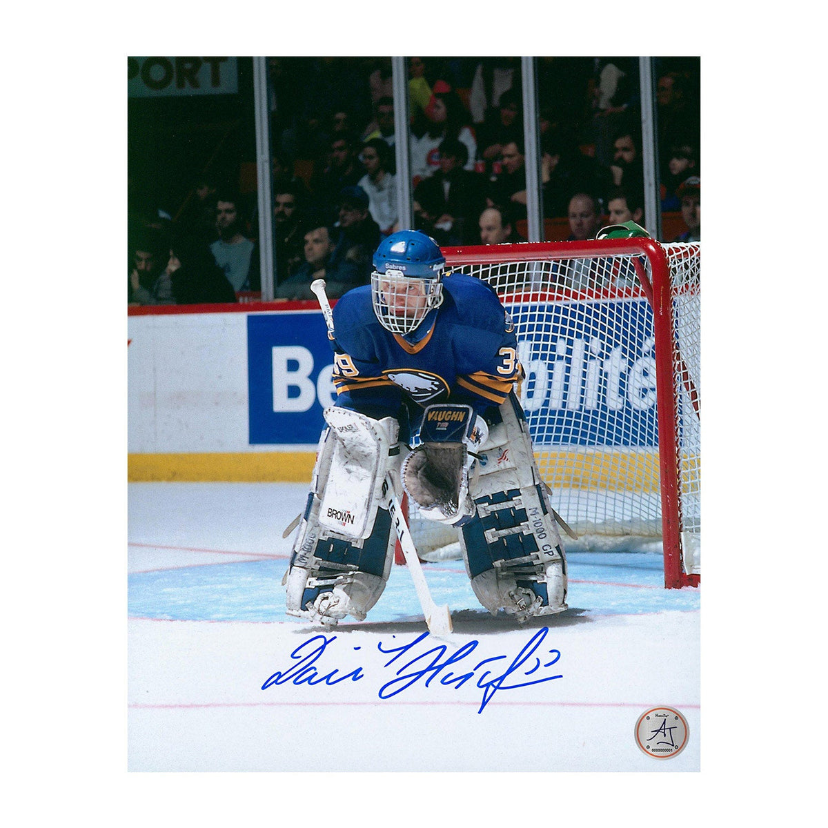 Dominik Hasek Buffalo Sabres Autographed Dominator Goalie 8x10 Photo product image 1, provided for visual reference and