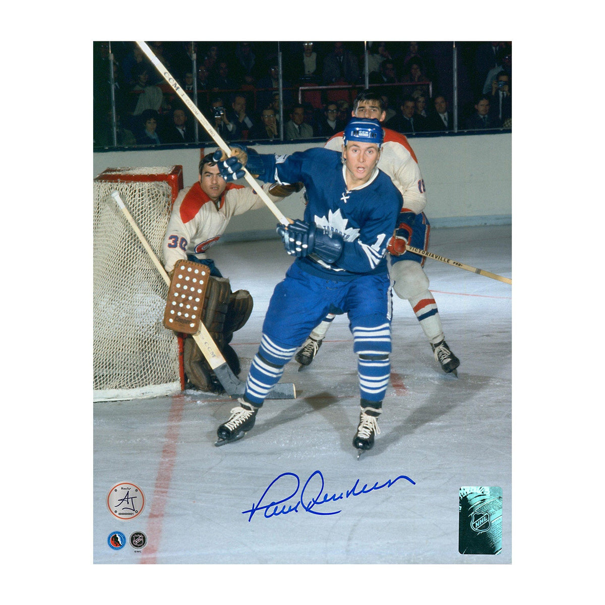 Paul Henderson Autographed Toronto Maple Leafs Game Action 8x10 Photo product image 1, provided for visual reference and